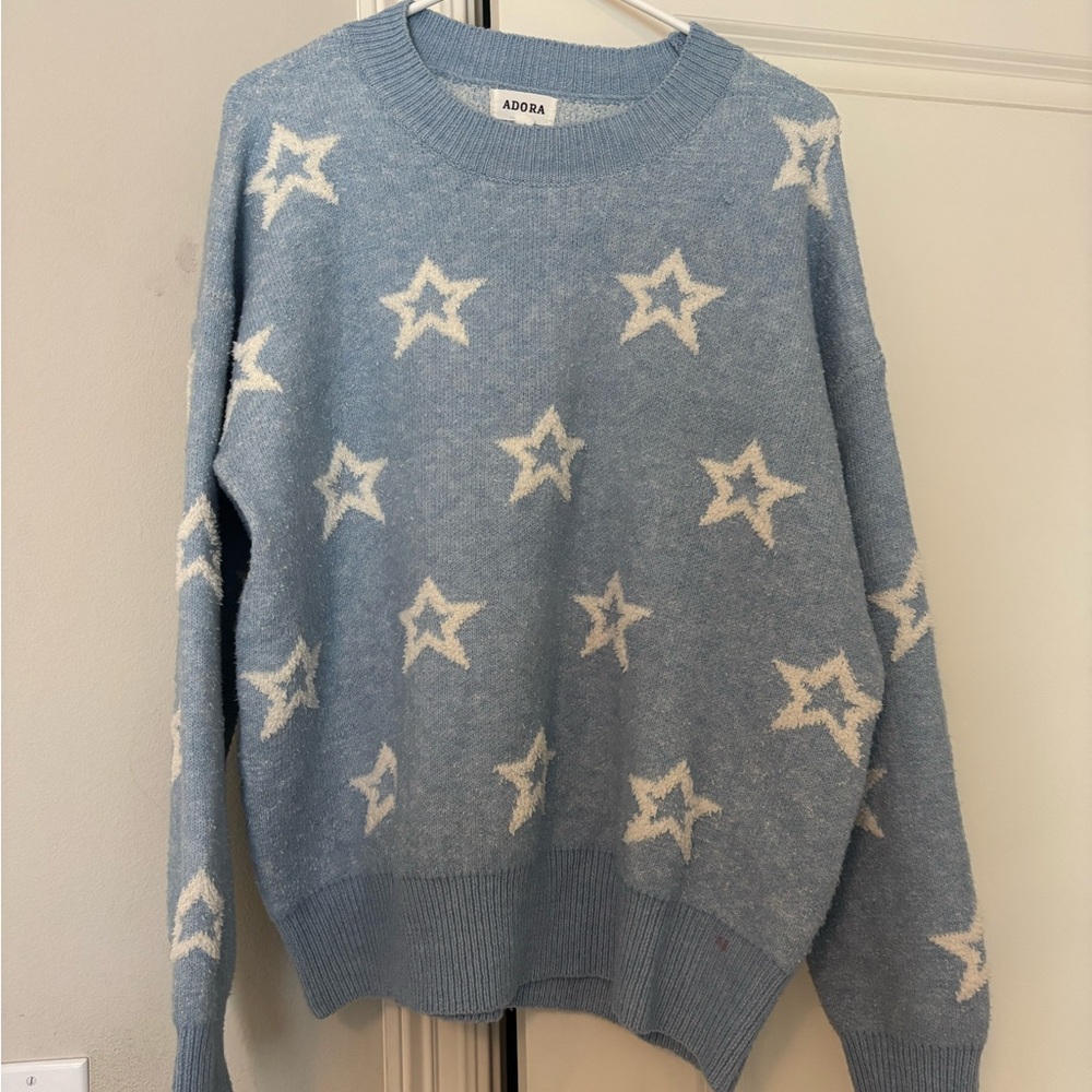 Adora Light Blue Star Pattern Sweater